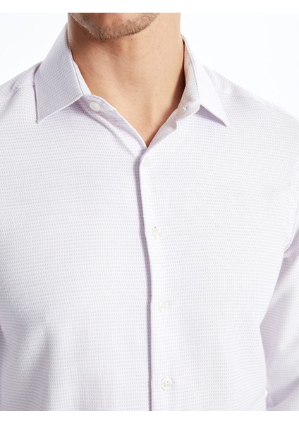 Yeni Sezon Slim Fit Uzun Kollu Armürlü Erkek Gömlek modelleri