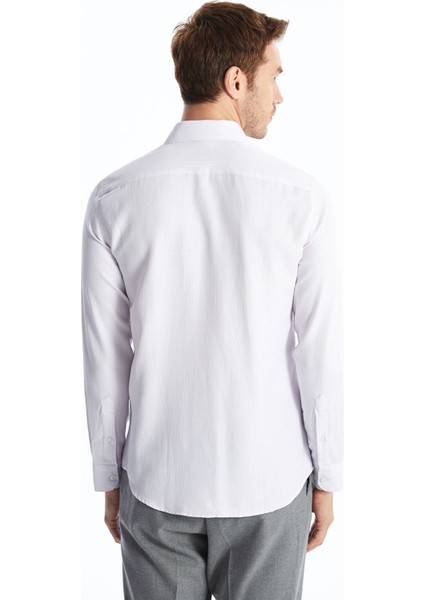 Yeni Sezon Slim Fit Uzun Kollu Armürlü Erkek Gömlek fırsatları