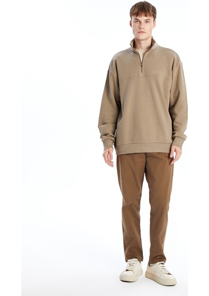 Yeni Sezon Dik Yaka Uzun Kollu Baskılı Erkek Kalın Sweatshirt fiyatları