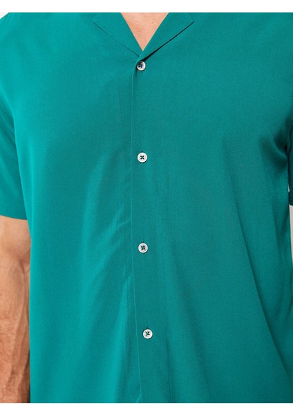 Yeni Sezon Regular Fit Kısa Kollu Poplin Erkek Gömlek fırsatları