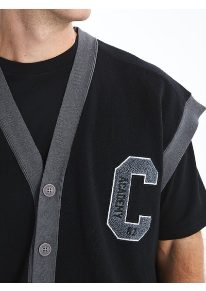 Yeni Sezon Rahat Kalıp V Yaka Erkek Triko Yelek modelleri