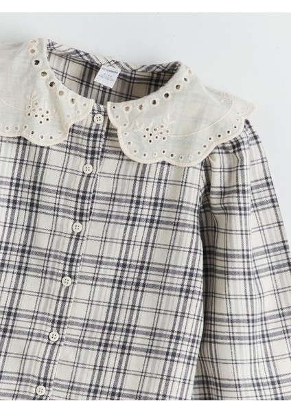 Yeni Sezon Bebe Yaka Ekose Kız Çocuk Gömlek modelleri