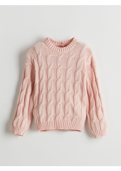 Yeni Sezon Bisiklet Yaka Desenli Kız Çocuk Kazak