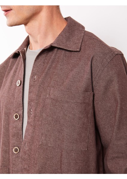 Yeni Sezon Rahat Kalıp Uzun Kollu Gabardin Erkek Gömlek Ceket modelleri