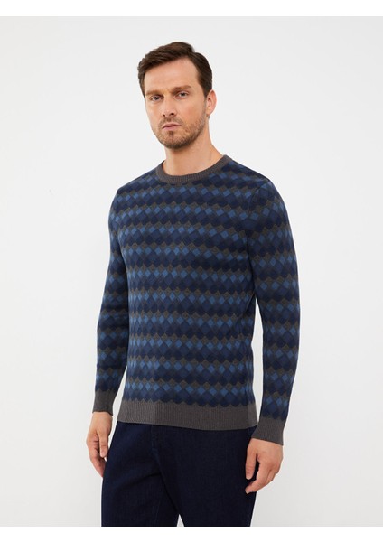 Yeni Sezon Bisiklet Yaka Uzun Kollu Desenli Erkek Triko Kazak fiyatları