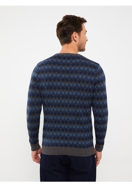 Yeni Sezon Bisiklet Yaka Uzun Kollu Desenli Erkek Triko Kazak indirimleri