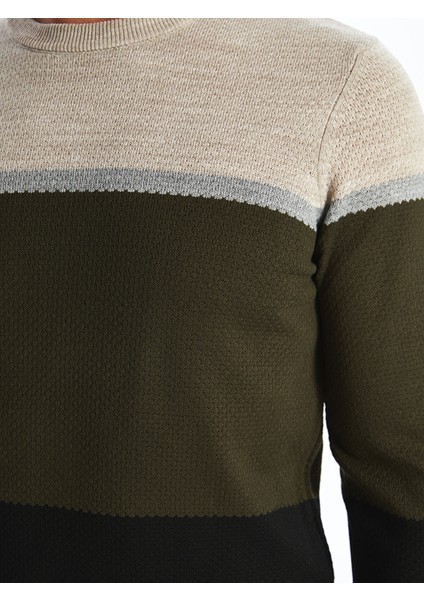 Yeni Sezon Bisiklet Yaka Uzun Kollu Renk Bloklu Erkek Triko Kazak fırsatları