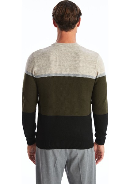 Yeni Sezon Bisiklet Yaka Uzun Kollu Renk Bloklu Erkek Triko Kazak indirimleri