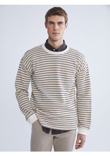 Yeni Sezon Bisiklet Yaka Çizgili Erkek Triko Kazak