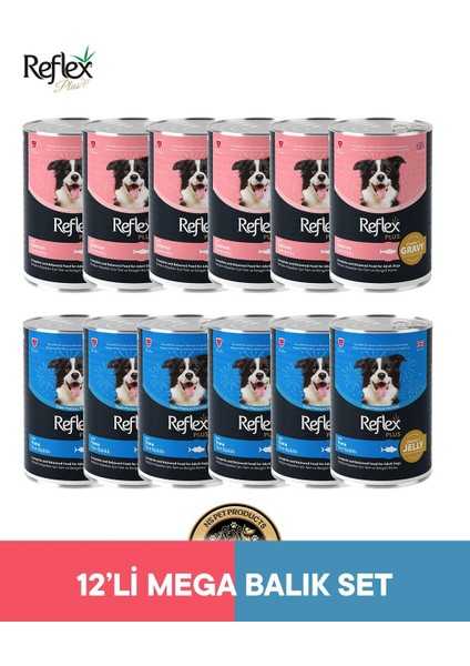 Plus Köpek Maması 12'li Mega Balık Set