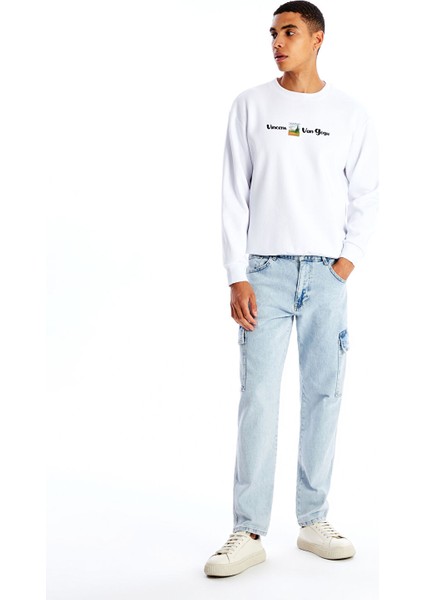 Yeni Sezon Bisiklet Yaka Uzun Kollu Van Gogh Baskılı Erkek Kalın Sweatshirt fiyatları