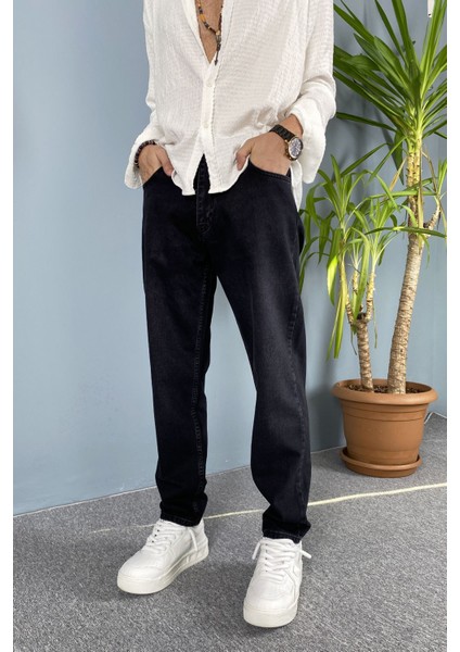 Boyfriend Taşlanmış Siyah Jean - Kot Pantolon