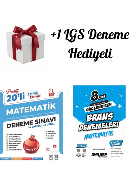 Nartest ve Ankara 8.sınıf (Lgs) Matematik ve Güçlendiren Branş Denemeleri + 1 Lgs Deneme Hediyeli