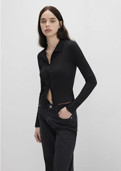 Kadın Siyah Polo Tişört M1613594-900