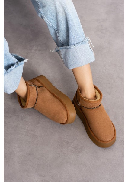 Kalın Yüksek Tabanlı Içi Kürklü Suya Dayanıklı Spor Kısa Kadın Bot Platform Taban fırsatları