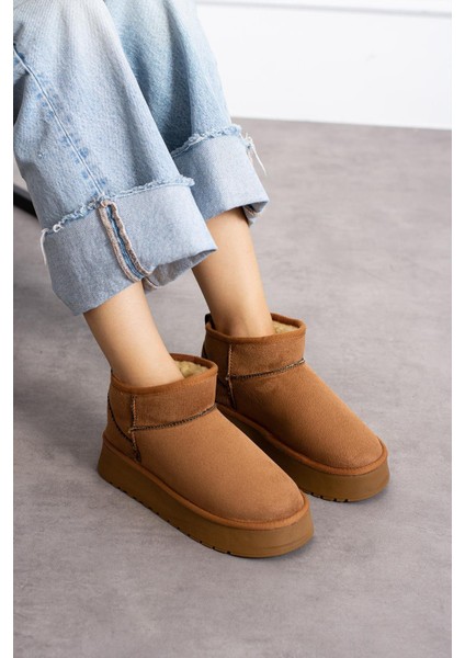 Kalın Yüksek Tabanlı Içi Kürklü Suya Dayanıklı Spor Kısa Kadın Bot Platform Taban indirimleri