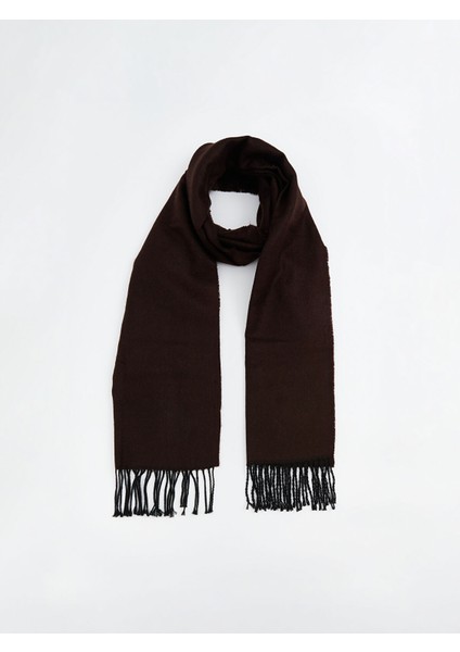 Yeni Sezon Püskül Detaylı Düz Erkek Atkı