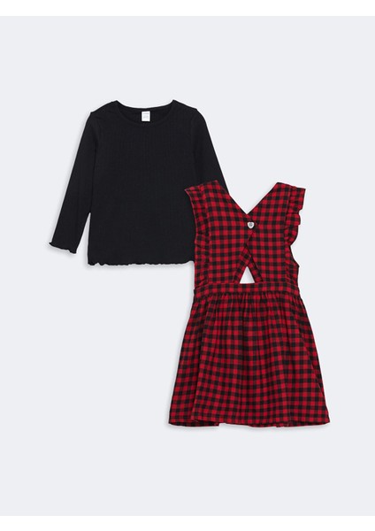 Yeni Sezon Yılbaşı Temalı Kız Çocuk Bluz ve Salopet Takım 2'li Takım fiyatları