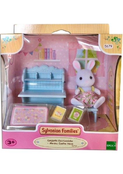 Oyuncak Sylvanian Families Kar Tavşan Kız ve Çalışma Masası ESE5679