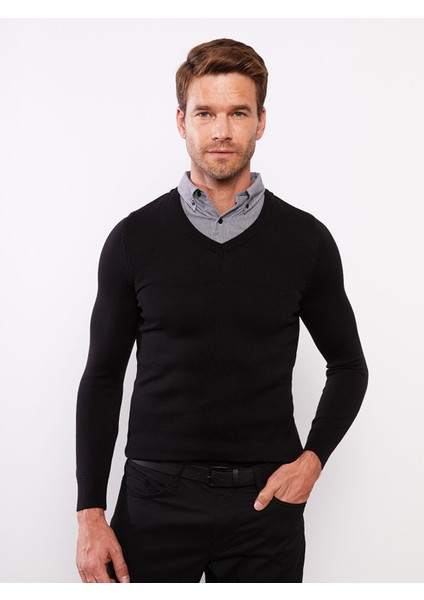 Yeni Sezon Gömlek Yaka Uzun Kollu Erkek Triko Kazak