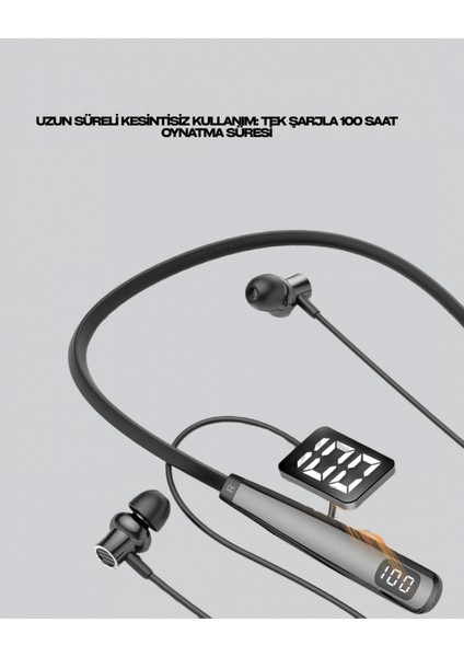 Y12 Bluetooth Boyun Bantlı Kulaklık – 100 Saat Pil, Bluetooth 5.3, Dokunmatik Kontrol fırsatları