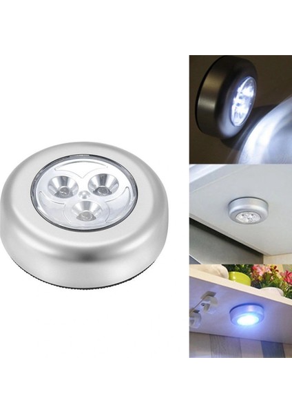 Ieg® Kablosuz Spot Pilli Dokunmatik LED Lamba 3 Ledli Dolap Lambası (4887)