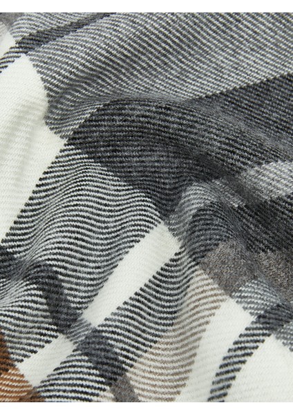 Yeni Sezon Püskül Detaylı Ekose Desenli Erkek Atkı modelleri