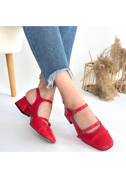 Nrtmsa Doran Kırmızı Cilt Topuklu Ayakkabı (Numara: 37) fırsatları