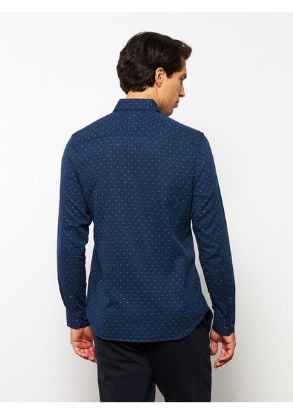 Yeni Sezon Slim Fit Uzun Kollu Desenli Armürlü Erkek Gömlek indirimleri