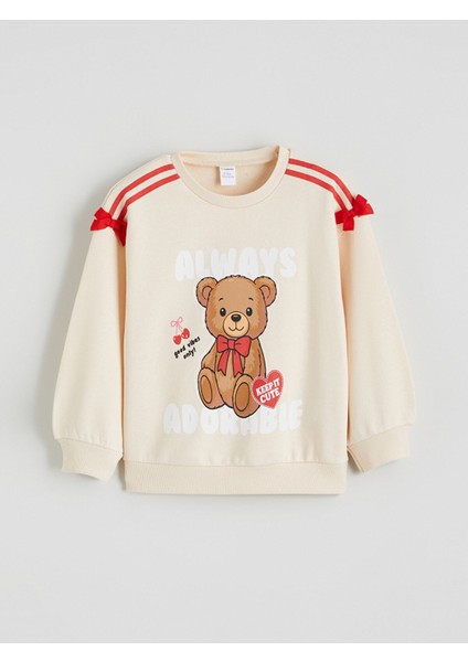 Yeni Sezon Bisiklet Yaka Kız Çocuk Kalın Sweatshirt 2'li fiyatları