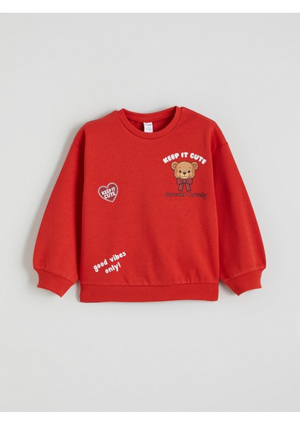 Yeni Sezon Bisiklet Yaka Kız Çocuk Kalın Sweatshirt 2'li indirimleri