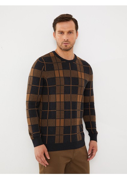 Yeni Sezon Bisiklet Yaka Uzun Kollu Ekose Erkek Triko Kazak