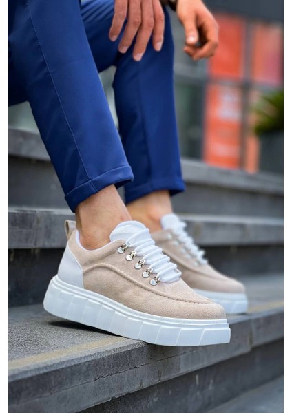Nrtmsa KB-X10 Kuback Bej Süet Beyaz Yüksek Taban Günlük Spor Ayakkabı (Numara: 43) modelleri