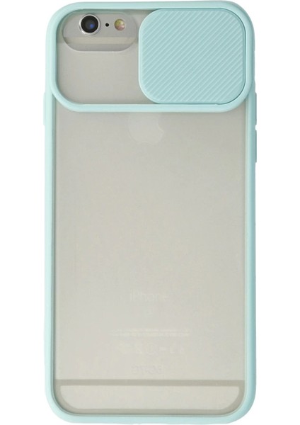 Iphone 6 Kılıf Palm Buzlu Kamera Sürgülü Silikon - Turkuaz