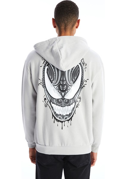 Yeni Sezon Uzun Kollu Venom Baskılı Erkek Kalın Hoodie fırsatları