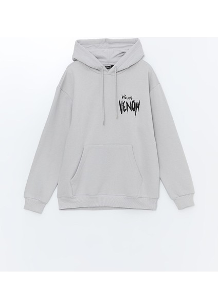 Yeni Sezon Uzun Kollu Venom Baskılı Erkek Kalın Hoodie indirimleri