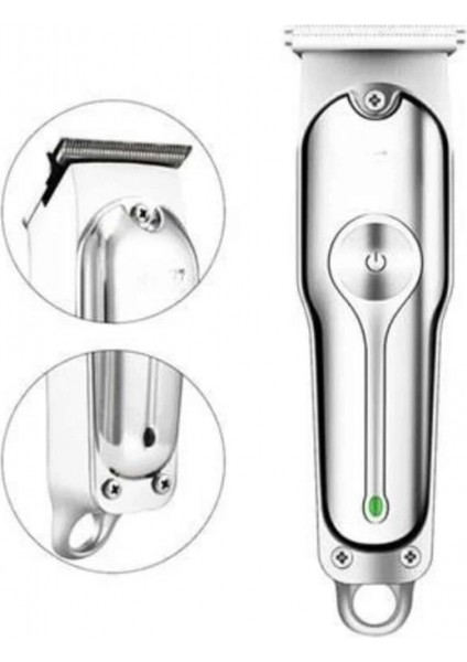 Paslanmaz Çelik Bıçaklı Kablosuz Şarjlı Dijital Göstergeli Tıraş Makinesi