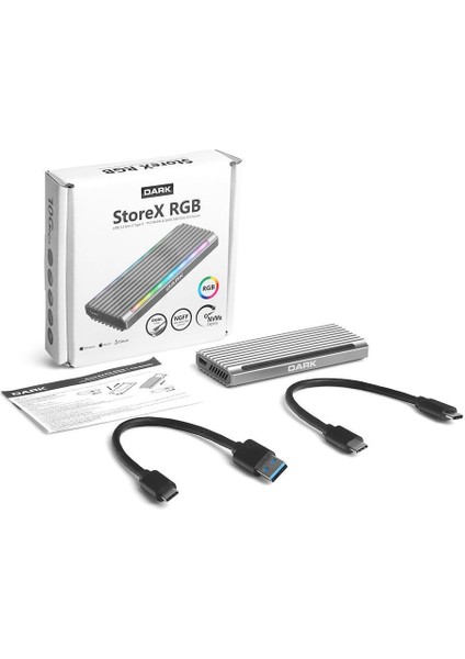 Dk-Ac-Dsem5 USB 3.2 Gen2 Type C - M.2 Nvme & Ngff Sata SSD Rgb Ledli Disk Kutusu fiyatları