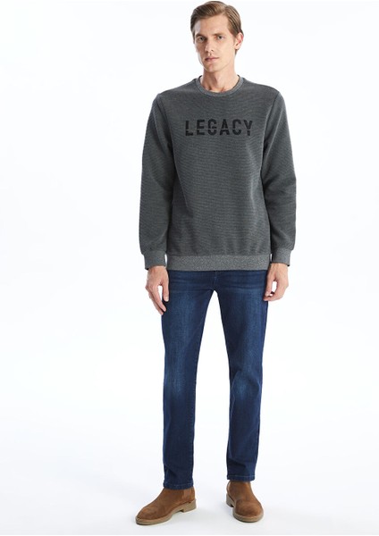 Yeni Sezon Bisiklet Yaka Uzun Kollu Baskılı Erkek Sweatshirt fiyatları