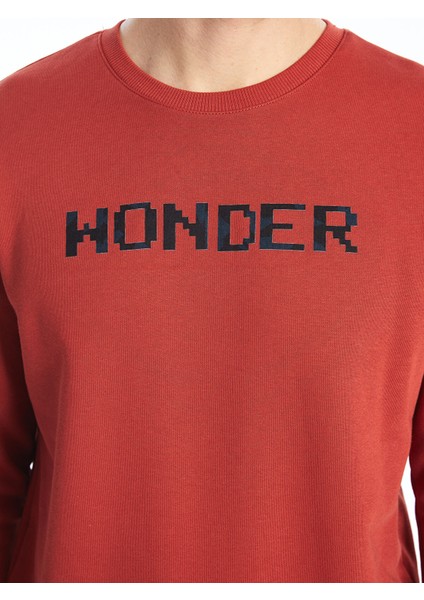 Yeni Sezon Bisiklet Yaka Baskılı Erkek Kalın Sweatshirt modelleri