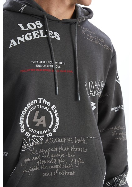 Yeni Sezon Uzun Kollu Baskılı Erkek Kalın Hoodie modelleri