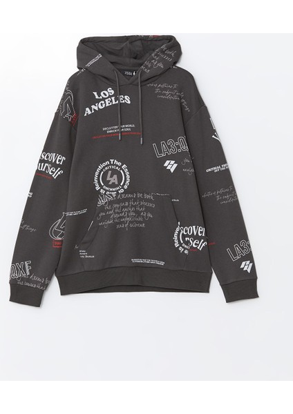 Yeni Sezon Uzun Kollu Baskılı Erkek Kalın Hoodie indirimleri