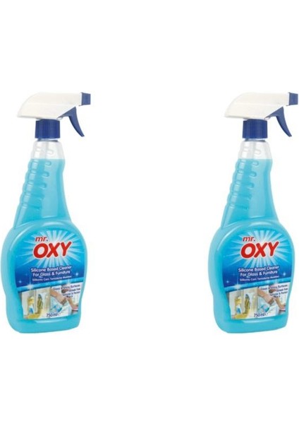 Mr. Oxy Silikonlu Cam Metal ve Mobilya Temizleyici Sprey 750ML * 2 Adet