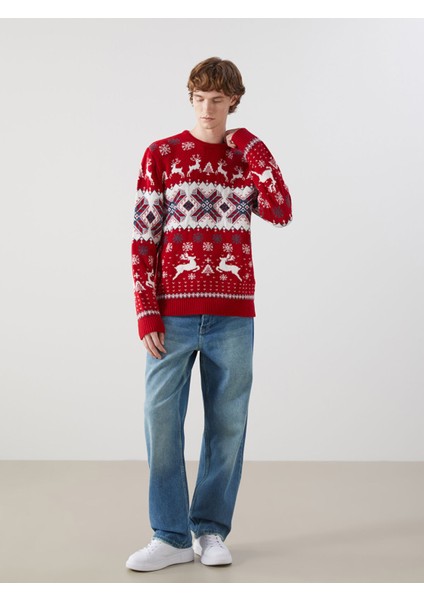 Yeni Sezon Bisiklet Yaka Uzun Kollu Yılbaşı Temalı Erkek Triko Kazak fiyatları