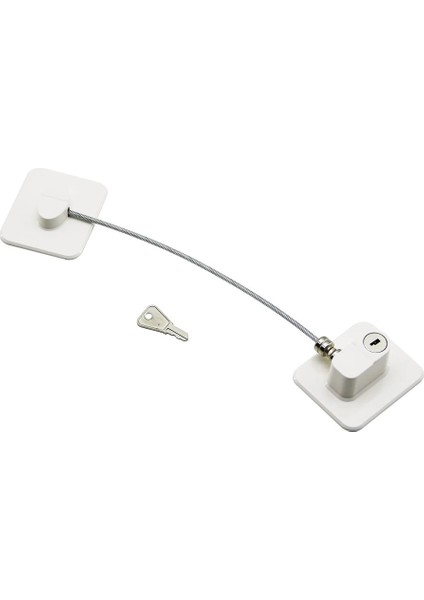 Ieg® Beyaz Plaka Halatli Emni̇yet Ki̇li̇t 5X6CM Yapişkanli Montaj=2pcs Plaka Halat=18.8cm (4887)