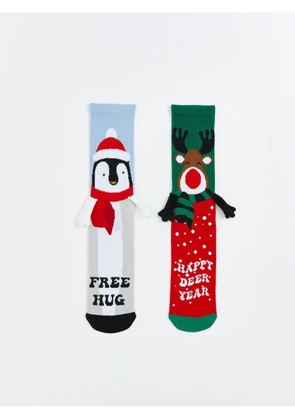 Yılbaşı Temalı Erkek Soket Çorap 2'li (W5) modelleri