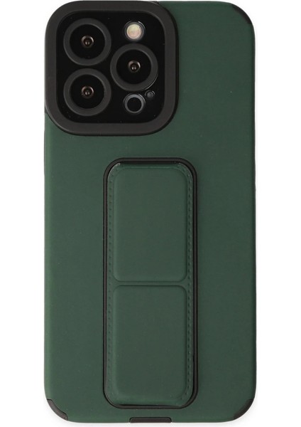 Iphone 13 Pro Max Kılıf Mega Standlı Silikon - Yeşil
