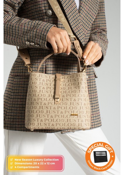 Orijinal Just Polo Collection 4 Bölmeli Lüks Yumuşak Deri Ayarlanabilir Çapraz Askılı Omuz Çantası