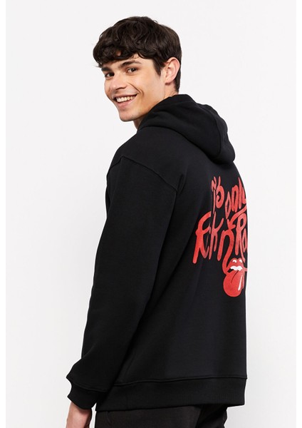 Yeni Sezon Uzun Kollu Baskılı Erkek Kalın Hoodie