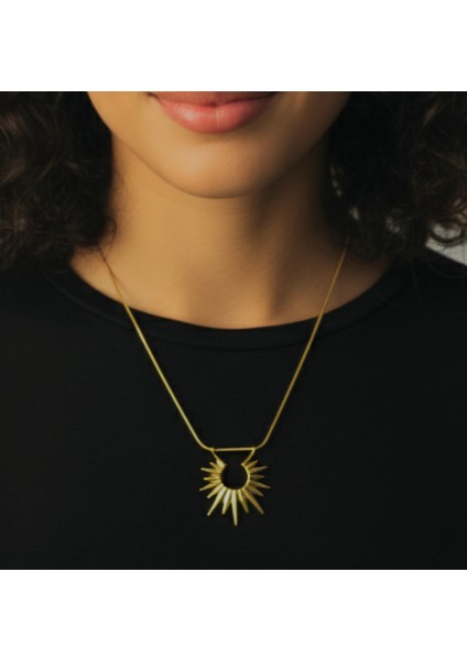 Çelik Altın Rengi Güneş Işını Kolye Yılan Zincirli Kararmaz Kaliteli fiyatları